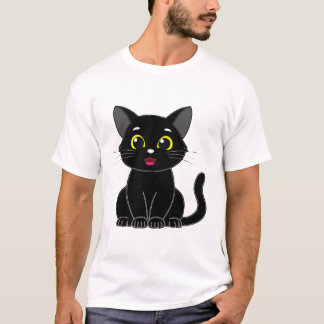 Gelukkig Schattige zwart Kat T-shirt