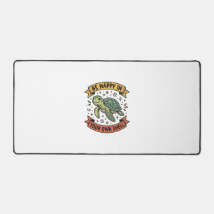 Gelukkig Schildpad Citaat Vintage Gravure Ontwerp_ Bureaumat