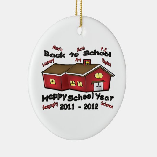 Gelukkig schooljaar keramisch ornament (Rechts)