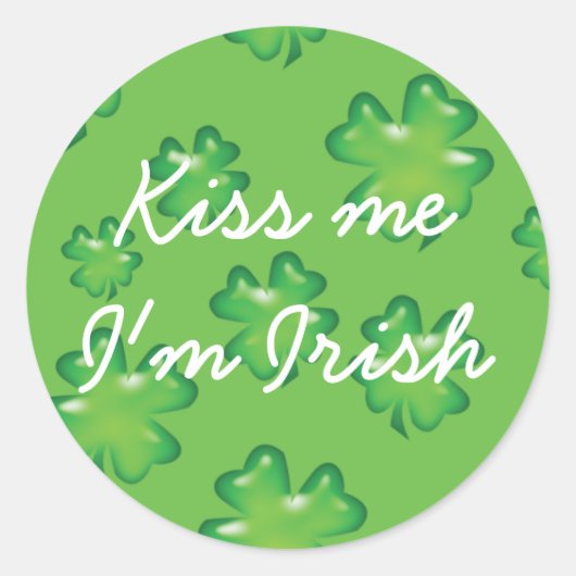gelukkig shamrock Irish four-leaf clover St. Patri Ronde Sticker (Voorkant)