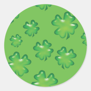 gelukkig shamrock Irish four-leaf clover St. Patri Ronde Sticker
