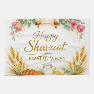 Gelukkig Shavuot Feest van Weken Schilderij Joods Theedoek