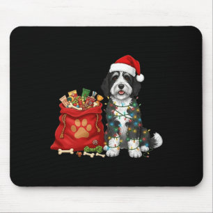 Gelukkig Sheepadoodle Kerstverlichting Hond Moeder Muismat