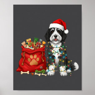 Gelukkig Sheepadoodle Kerstverlichting Hond Moeder Poster
