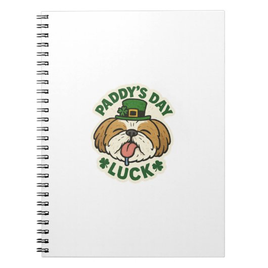 Gelukkig Shih Tzu St.Patrick's Day Notitieboek (Voorkant)