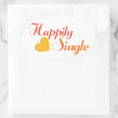 Gelukkig single ovale sticker (Tas)