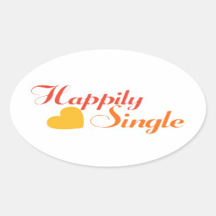 Gelukkig single ovale sticker