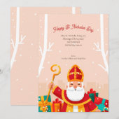 Gelukkig Sint-Nicolaasdag wenskaart Feestdagenkaart (Voorkant / Achterkant)