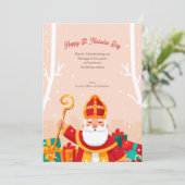 Gelukkig Sint-Nicolaasdag wenskaart Feestdagenkaart (Staand voorkant)