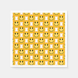 Gelukkig Smiley Gezicht Emoji Gedrukte Feest Papie Servet
