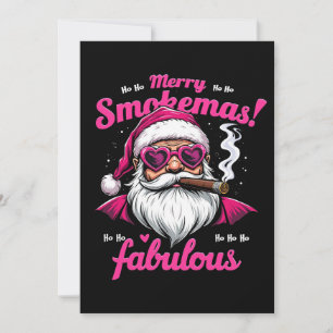 Gelukkig Smokemas Funny Santa met grote sigaar Kaart