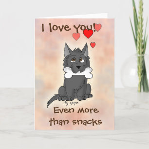 Gelukkig Snack Cairn Terrier Hond Valentijnsdag ka Feestdagen Kaart