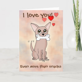 Gelukkig Snack Chihuahua Hond Valentijnsdag Kaart