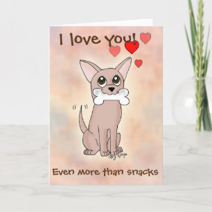 Gelukkig Snack Chihuahua Hond Valentijnsdag Kaart