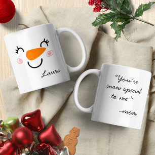 Gelukkig Sneeuwman Gezicht Koffiemokken Van Mama Koffiemok