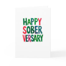 Gelukkig Soberversary kaart, 5x7", enveloppe inbeg