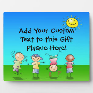 Gelukkig spelen kinderen in de zon, Kinder buitens Fotoplaat