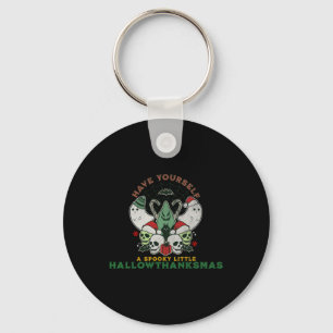 Gelukkig Spooky HallowThanksMas Halloween Kerstmis Sleutelhanger