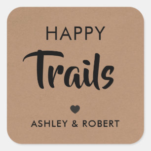 Gelukkig sporen cadeaukaart, Noten trail mix kaart Vierkante Sticker