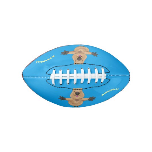 Gelukkig springend quokka cartoon design american football (Voorkant)