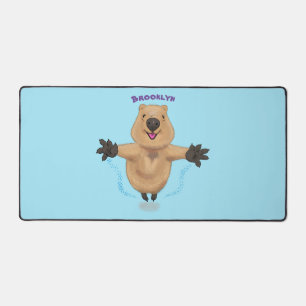 Gelukkig springend quokka cartoon design bureaumat