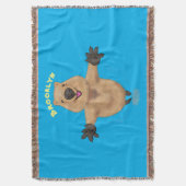 Gelukkig springend quokka cartoon design deken (Voorkant Verticaal)