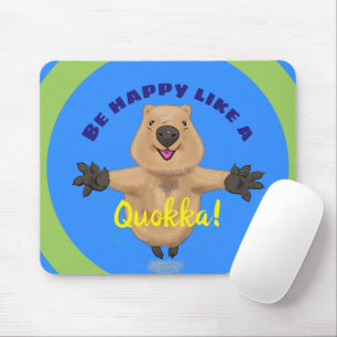 Gelukkig springend quokka cartoon design muismat