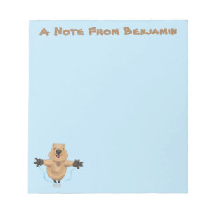 Gelukkig springend quokka cartoon design notitieblok