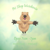 Gelukkig springend quokka cartoon design raamsticker (Vel 3)