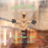 Gelukkig springend quokka cartoon design raamsticker (Vel 2)