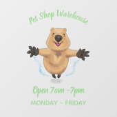 Gelukkig springend quokka cartoon design raamsticker (Vel)
