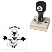 Gelukkig springend quokka cartoon design rubberstempel (Gestempeld)