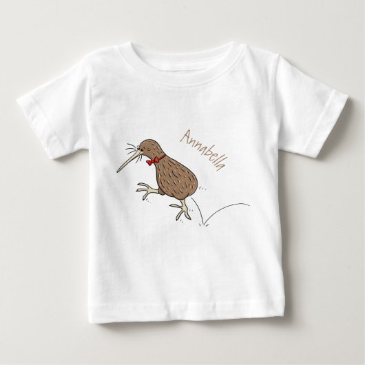 Gelukkig springkiwi met het ontwerp van de cartoon (Voorkant)