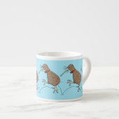 Gelukkig springkiwi met het ontwerp van de cartoon espresso kop (Voorkant rechts)