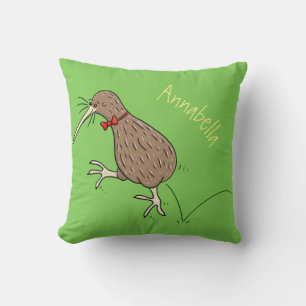 Gelukkig springkiwi met het ontwerp van de cartoon kussen