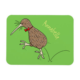 Gelukkig springkiwi met het ontwerp van de cartoon magneet