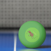 Gelukkig springkiwi met het ontwerp van de cartoon pingpongballen (Net)