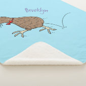 Gelukkig springkiwi met het ontwerp van de cartoon sherpa deken (3/4)