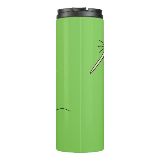 Gelukkig springkiwi met het ontwerp van de cartoon thermosbeker (Achterkant)