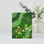 Gelukkig St. Paddys Dag Leprechaun Vakantiebord Feestdagenkaart (Staand voorkant)