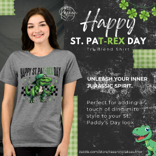 Gelukkig St. Pat-Rex-dag Tri-Blend T-shirt