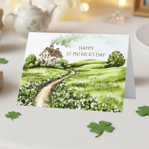 Gelukkig St. Patrick's Dag Kaart Aquarel Iers Co