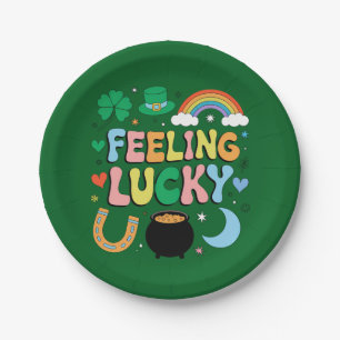 Gelukkig St. Patrick's Day Charme Ierse Klaver Papieren Bordje