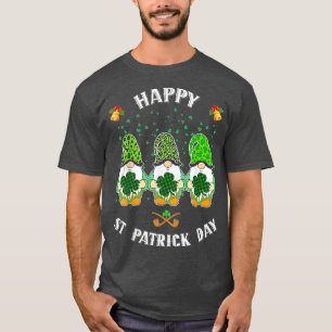 Gelukkig St Patrick's Day Funny Three Gnomes Holdi T-shirt