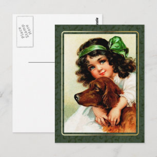 Gelukkig St. Patrick's Day.  Iers meisje Briefkaart
