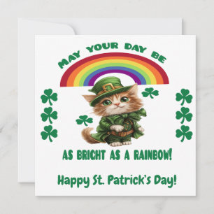Gelukkig St. Patrick's Day Kaart Leprechaun Kat