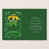 Gelukkig St. Patrick's Day. klein Iers meisje Folie Kaarten (Binnen)