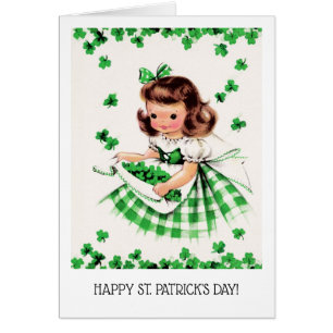 Gelukkig St. Patrick's Day. Little Irish Girl Kaar