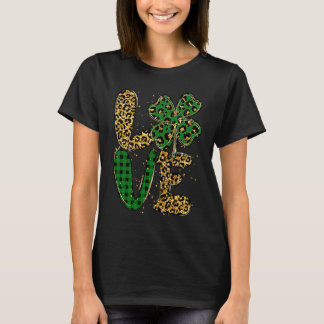 Gelukkig St. Patrick's Day Luipaard Lucky Shamrock T-shirt