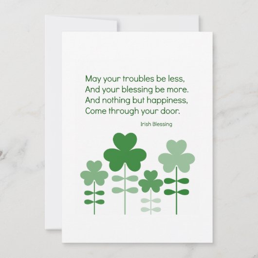 Gelukkig St. Patrick's Day Pug-hond platte wenskaa Kaart (Achterkant)